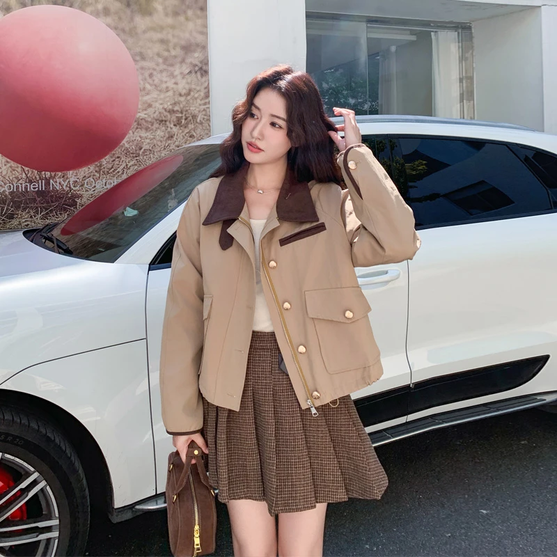 露丝同款夹棉外套格子百褶裙2025秋冬新款复古通勤学院风两件套潮