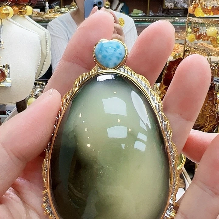 琥珀银S925镶嵌珠宝奇石