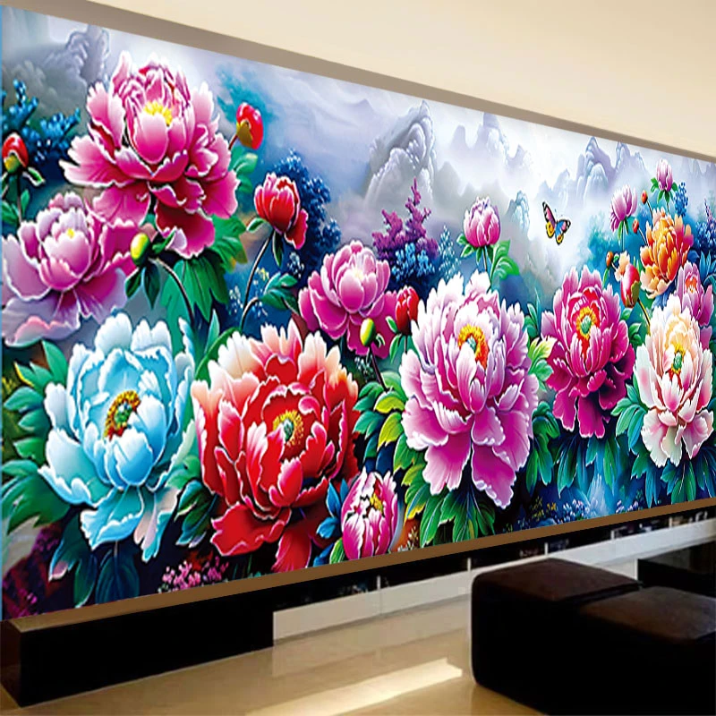 蒙娜丽莎丹韵芳华牡丹花2024年新款十字绣花和蝴蝶正品花朵