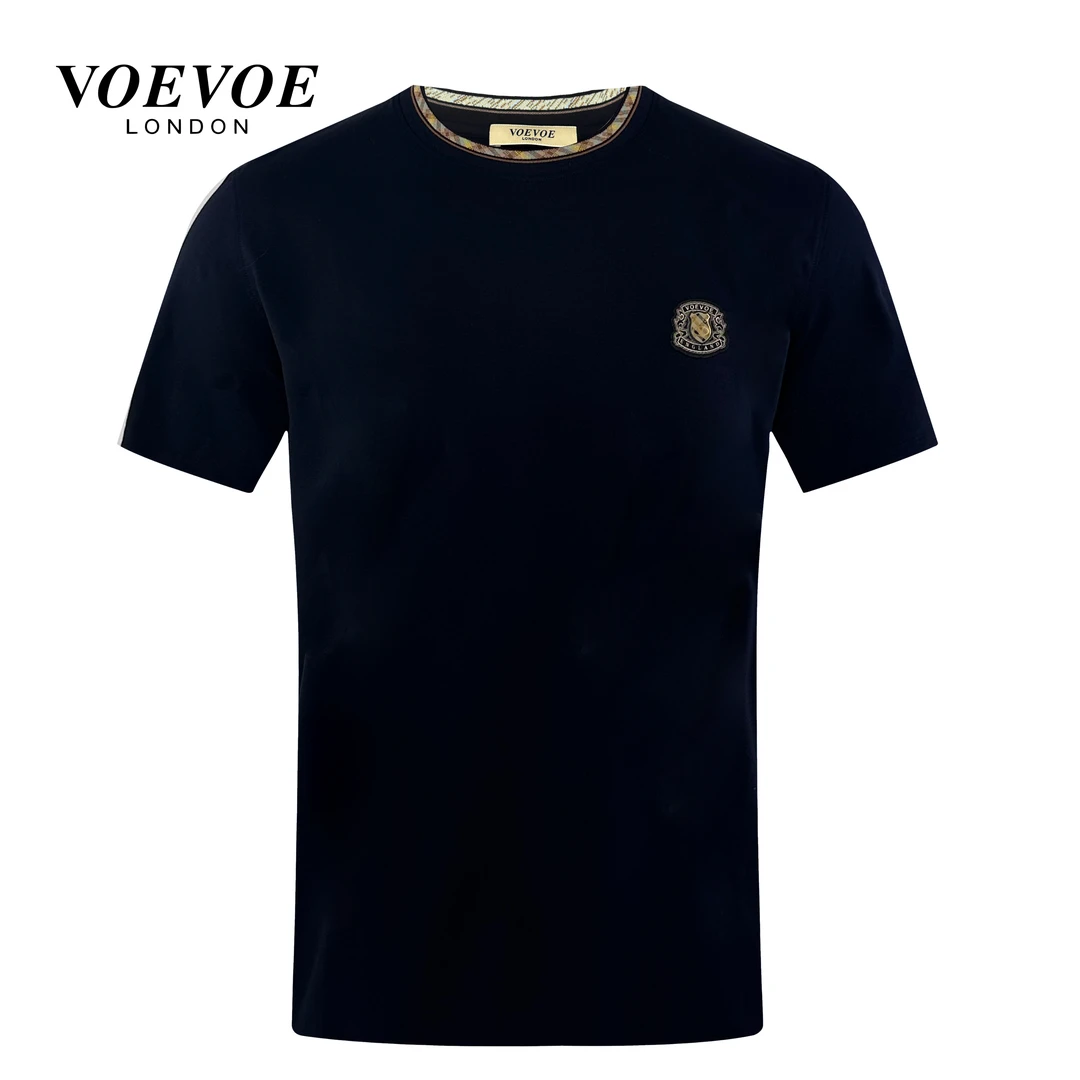 VOEVOE-欧货奢品男士春夏撞色领短袖T恤1718