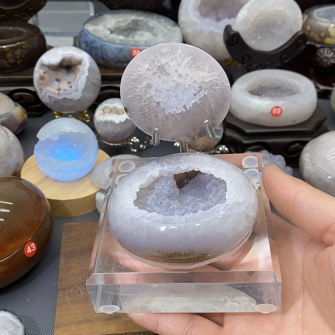 紫晶摆件未镶嵌聚宝盆