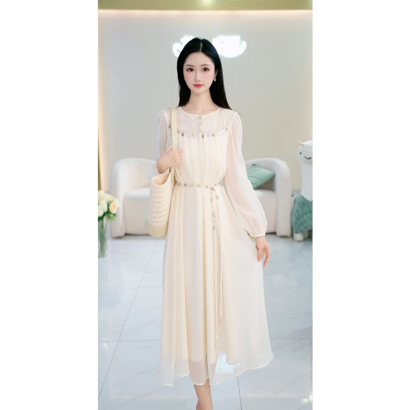 苏醒的乐园【法式风情】2025夏新款A201气质连衣裙SXL25099