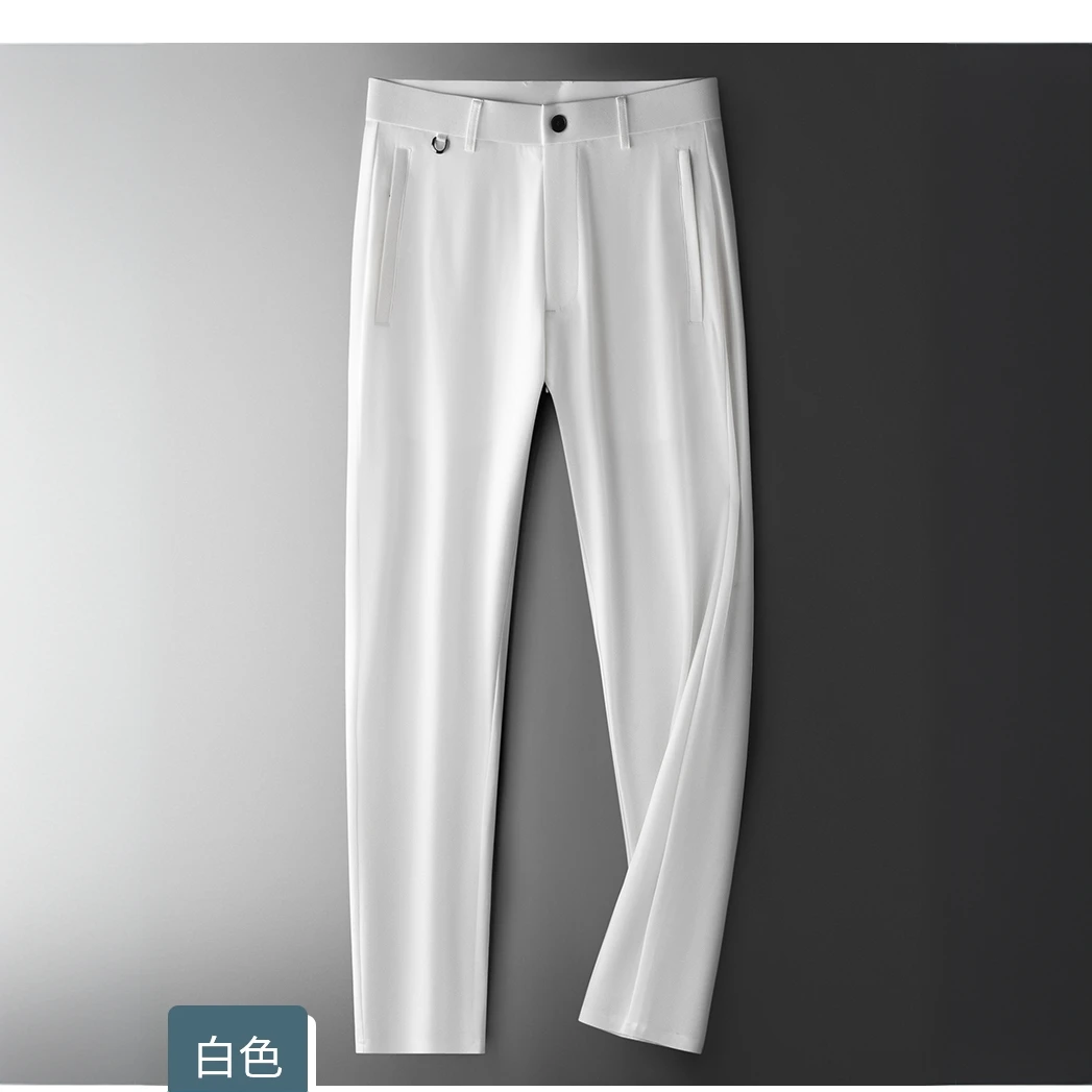 内米霍切裤子男士夏季松紧腰西裤免烫男士时尚休闲裤男裤薄款潮流