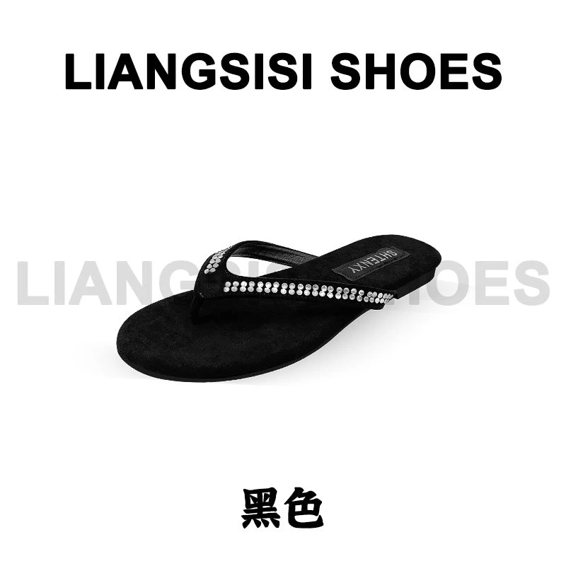 梁思思SHOES夏季新款时尚百搭水钻平底人字拖-901