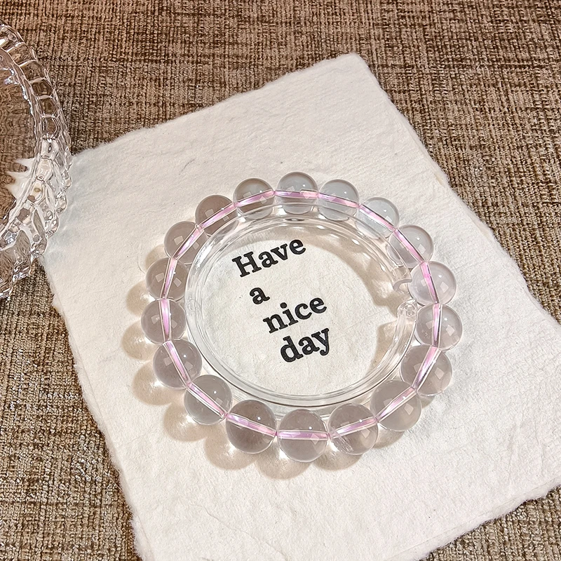 天然透体星光粉水晶手串7-13M多规格