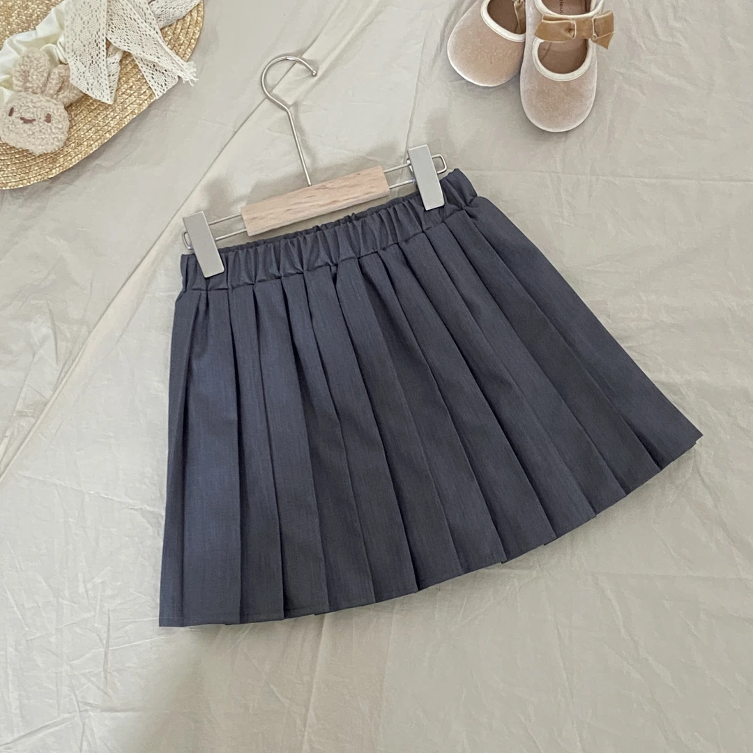 （亲子款）女童夏款新款洋气短裙儿童百搭学院风百褶裙JK格子半身裙