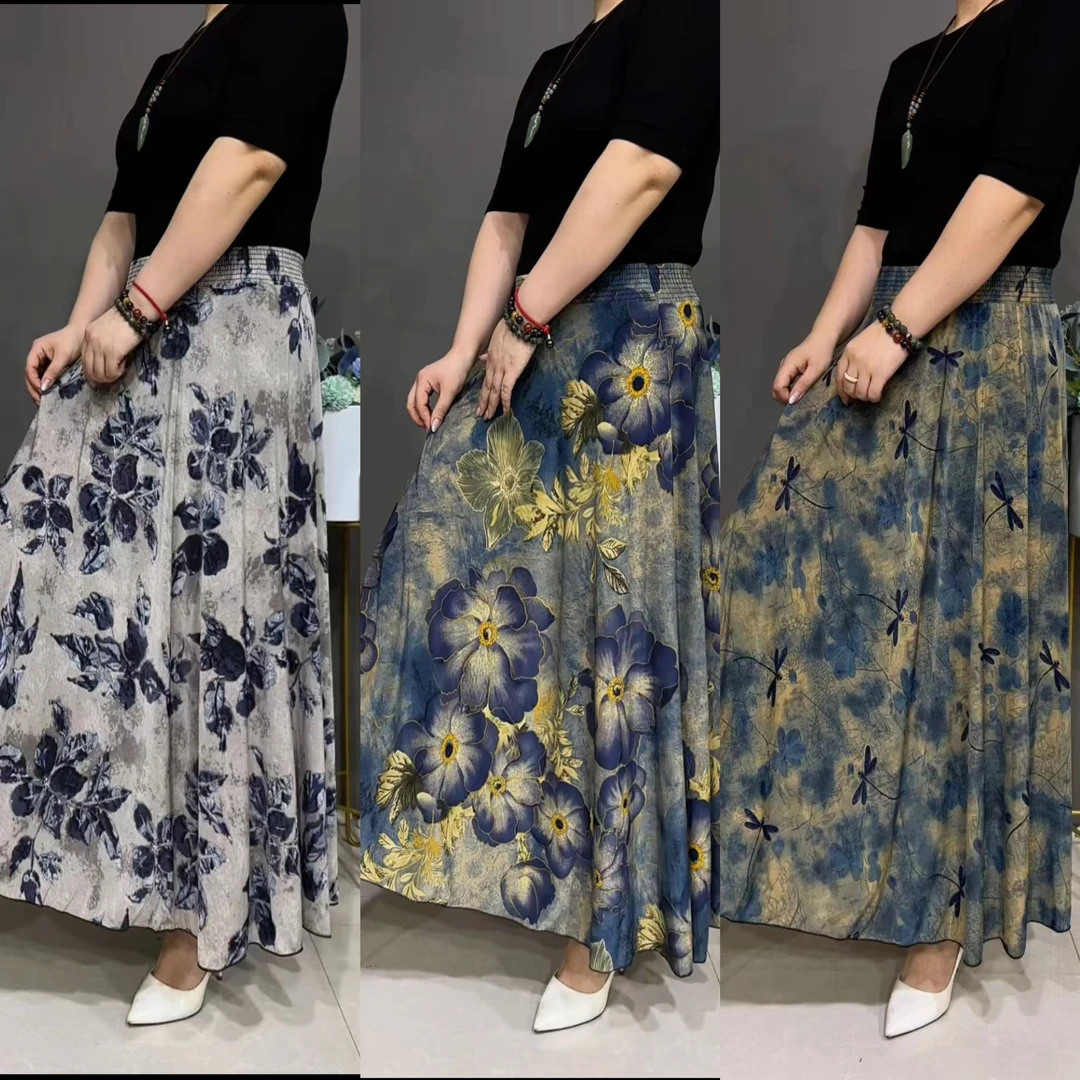 169(没有口袋)夏季新款女士半身裙透气凉爽时尚妈妈裙a字裙摆裙