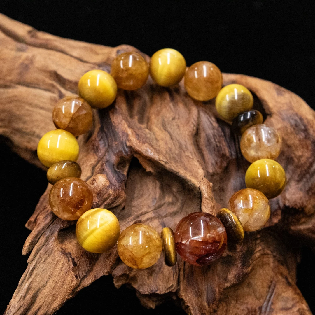 「九浔赤木」水晶手串 创意设计 手串diy