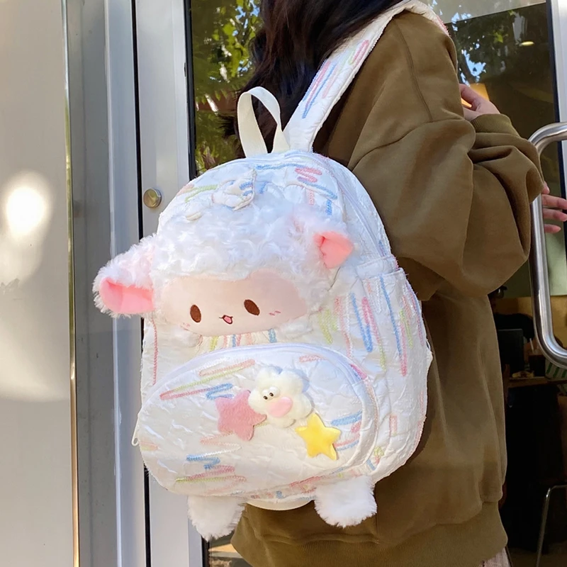 可爱小羊痛包双肩包女新款轻便逛街甜妹书包外出旅游儿童背包户外