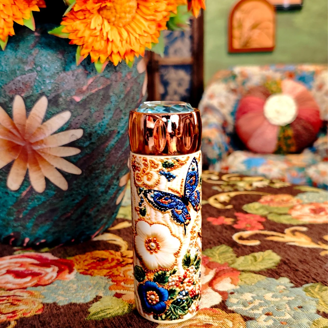 创意不锈钢口红保温杯车载保温杯女士可爱茶水杯便携带盖网红杯