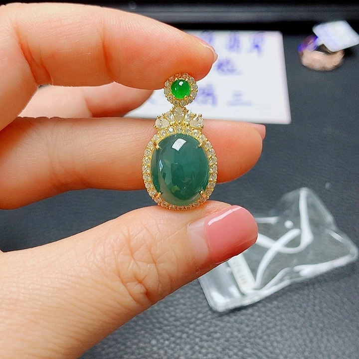 银S925镶嵌戒指翡翠