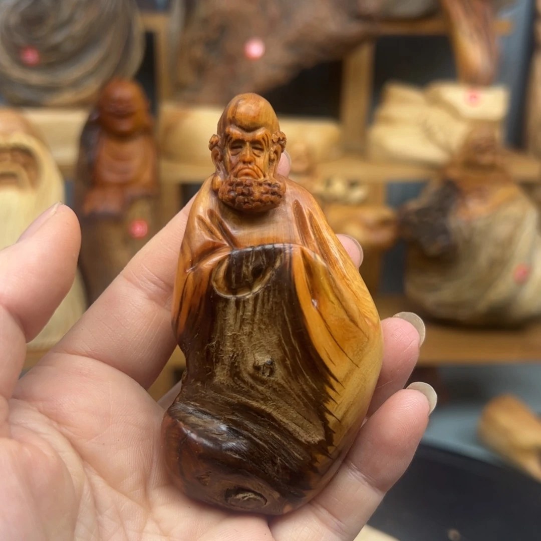 木周崖柏木摆件手把件，