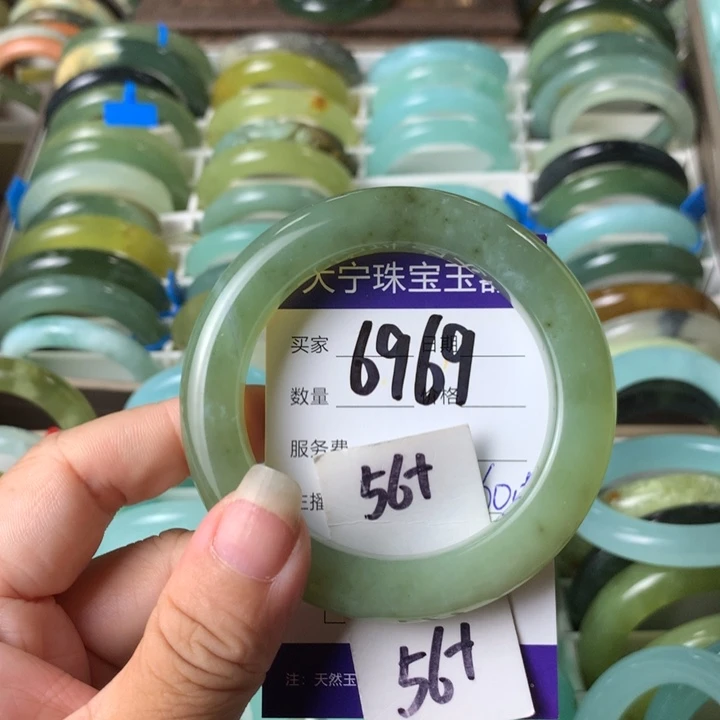 未镶嵌蛇纹石玉手镯6969