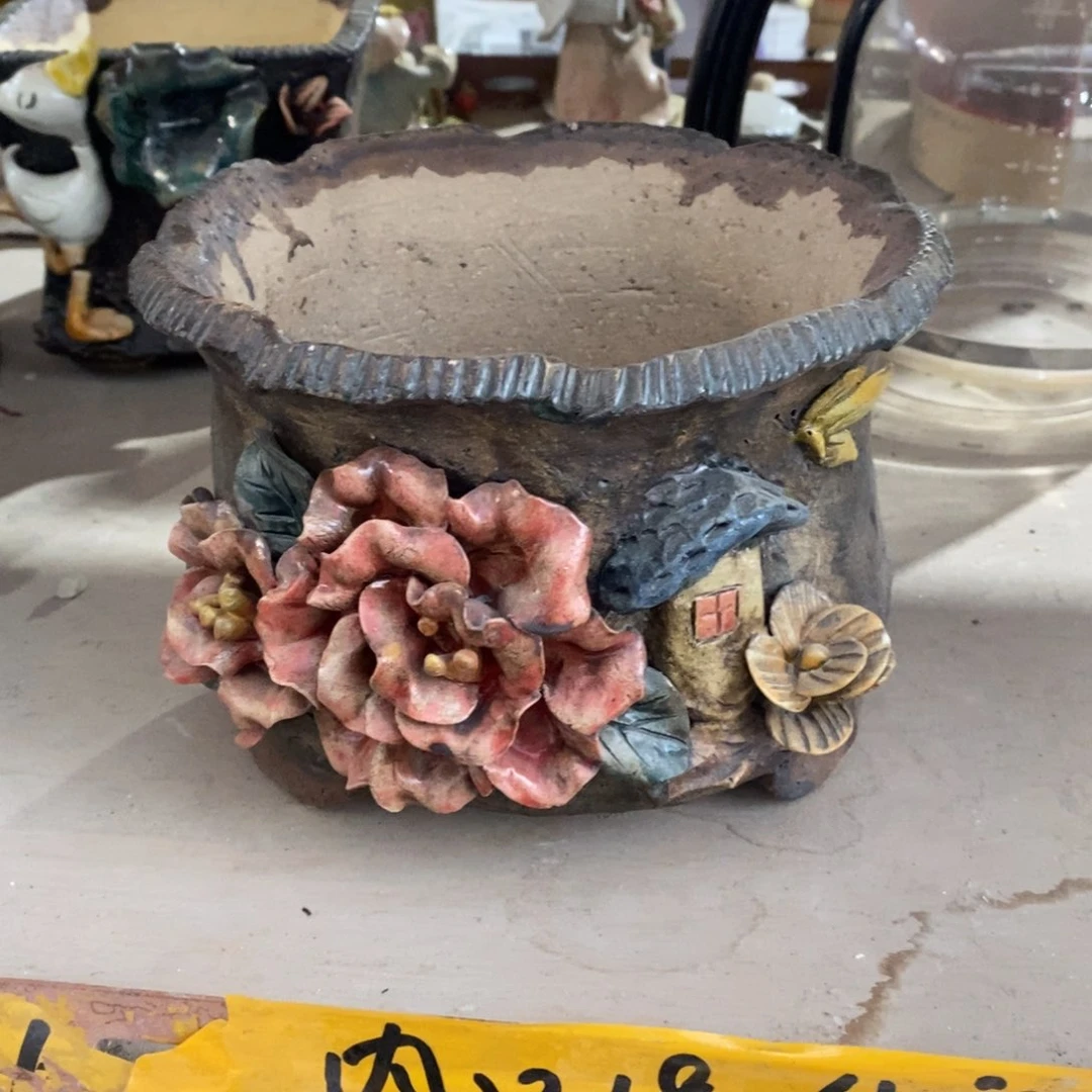 红陶青藤花器多肉花盆