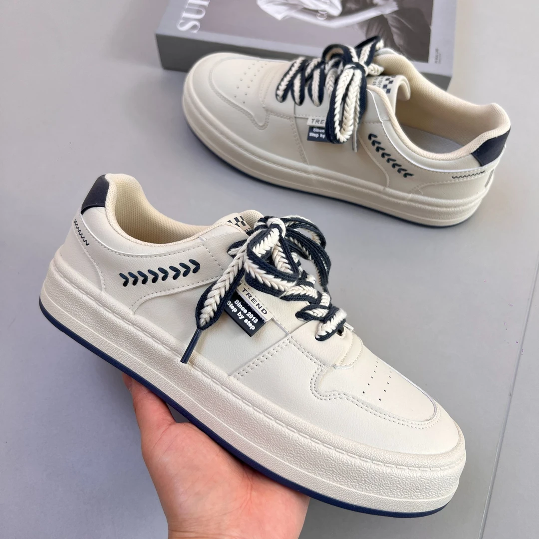 板鞋男夏季韩版运动休闲鞋青年圆头板鞋休闲板鞋厚底潮流潮鞋时尚