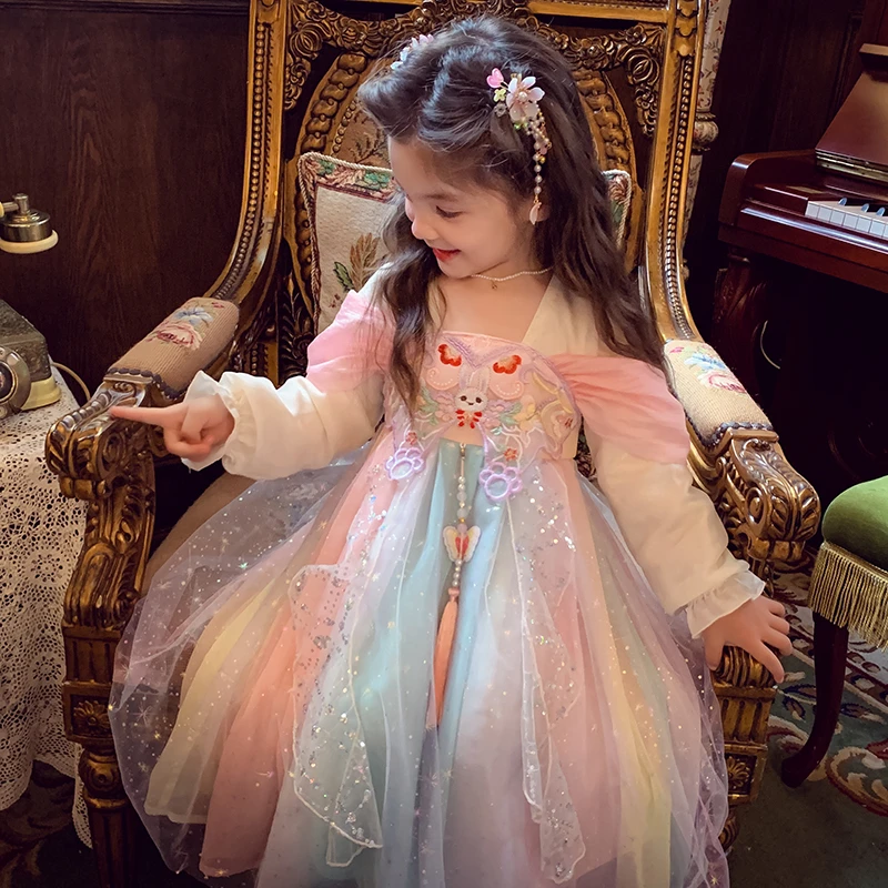 【宠粉浮力】米米哈罗女童国风汉服裙汉元素连衣裙超仙公主裙Q24761