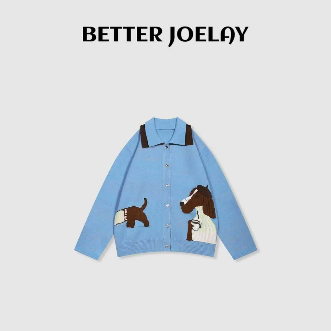 BETTER JOELAY-【奶蓝萌犬】毛衣气质百搭洋气韩版LL6339