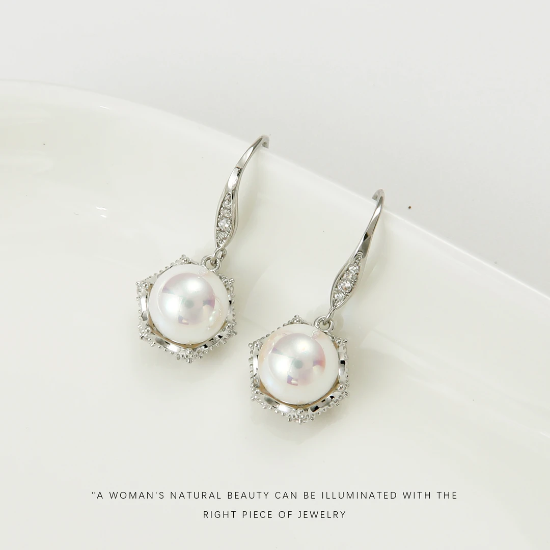 铜合金仿珍珠耳饰 气质轻奢时尚百搭简约耳钉A1037