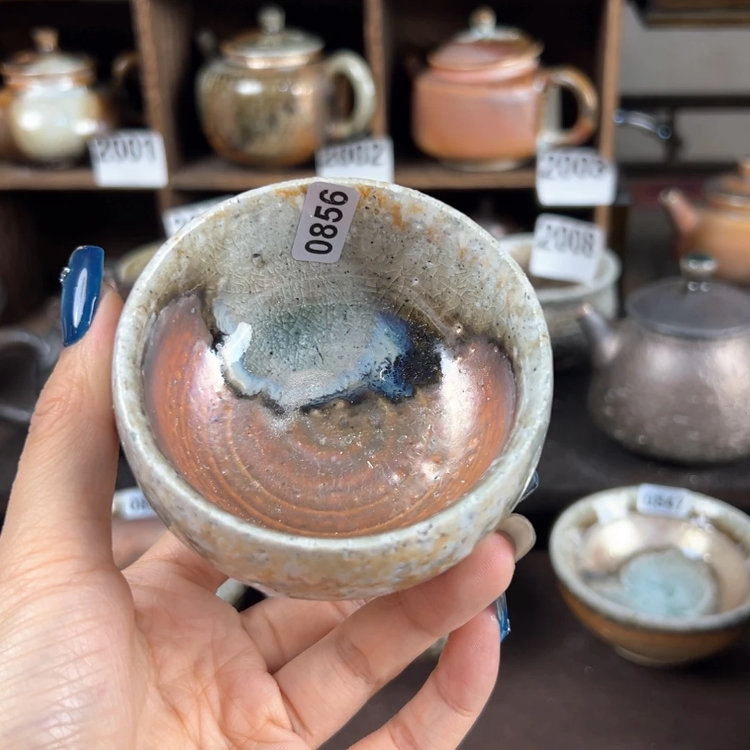 杯柴烧茶器粗陶主人杯