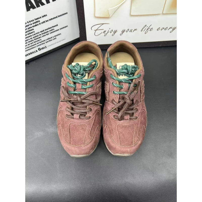 欧洲站时尚新款网红爆款运动鞋磨砂复古字母休闲德训鞋女鞋 1812