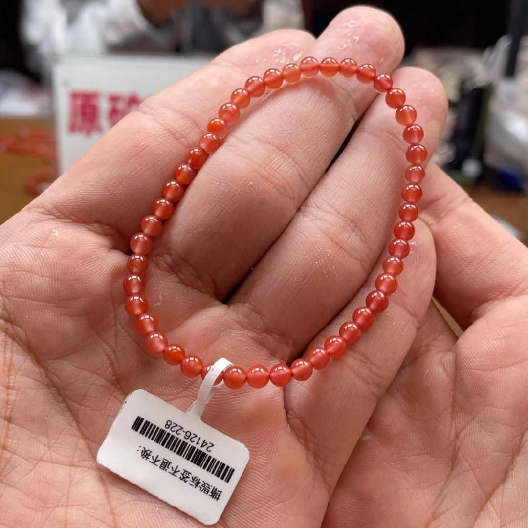 南红玛瑙单圈未镶嵌4mm➕冰红