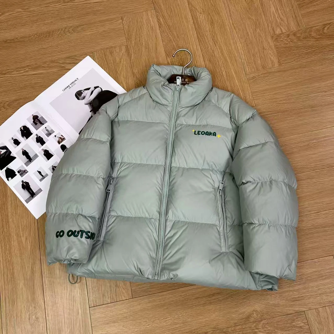 儿童冬季洋气百搭保暖立领字母印花羽绒服H8878