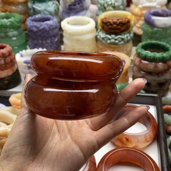 夢***影石英岩玉未镶嵌手镯