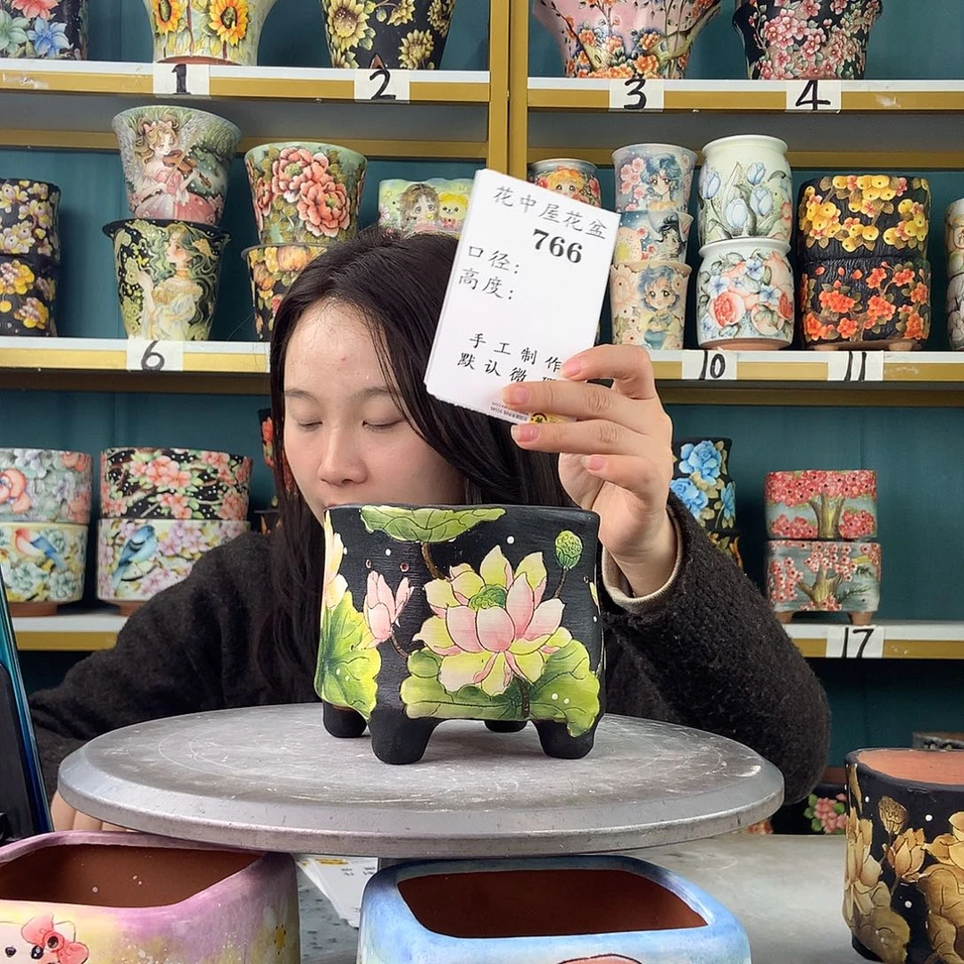 那***匆陶景德镇手工花盆766