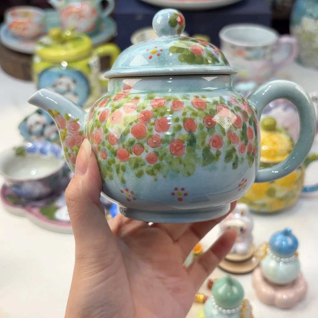 景德镇手绘高温釉下彩陶瓷茶具