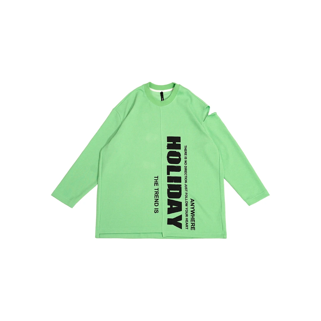 潮牌女装小众设计春秋款时尚休闲宽松潮流长袖T恤上衣-151120