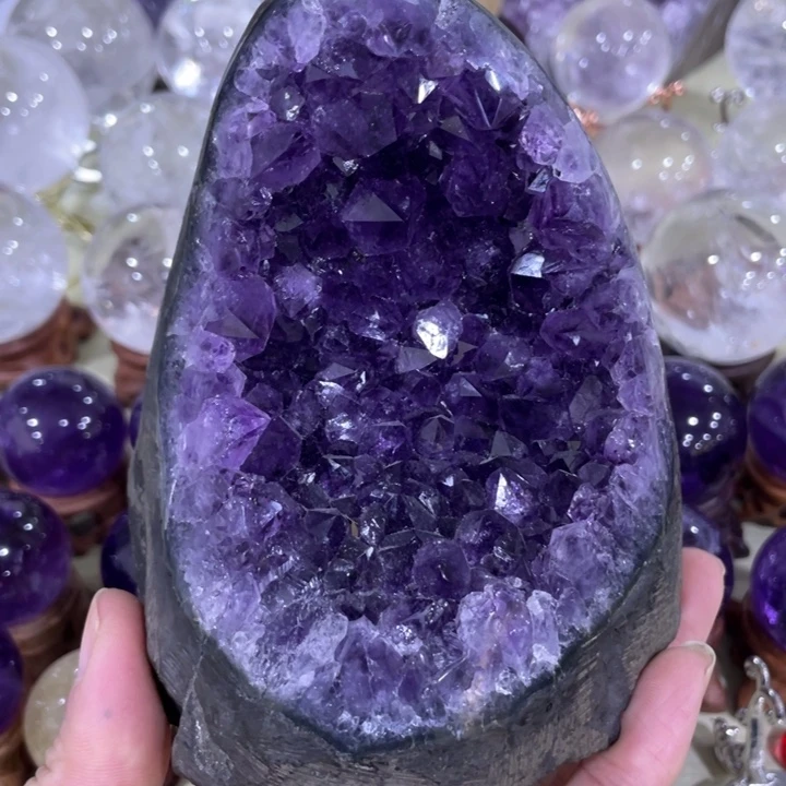 紫晶钛晶摆件未镶嵌