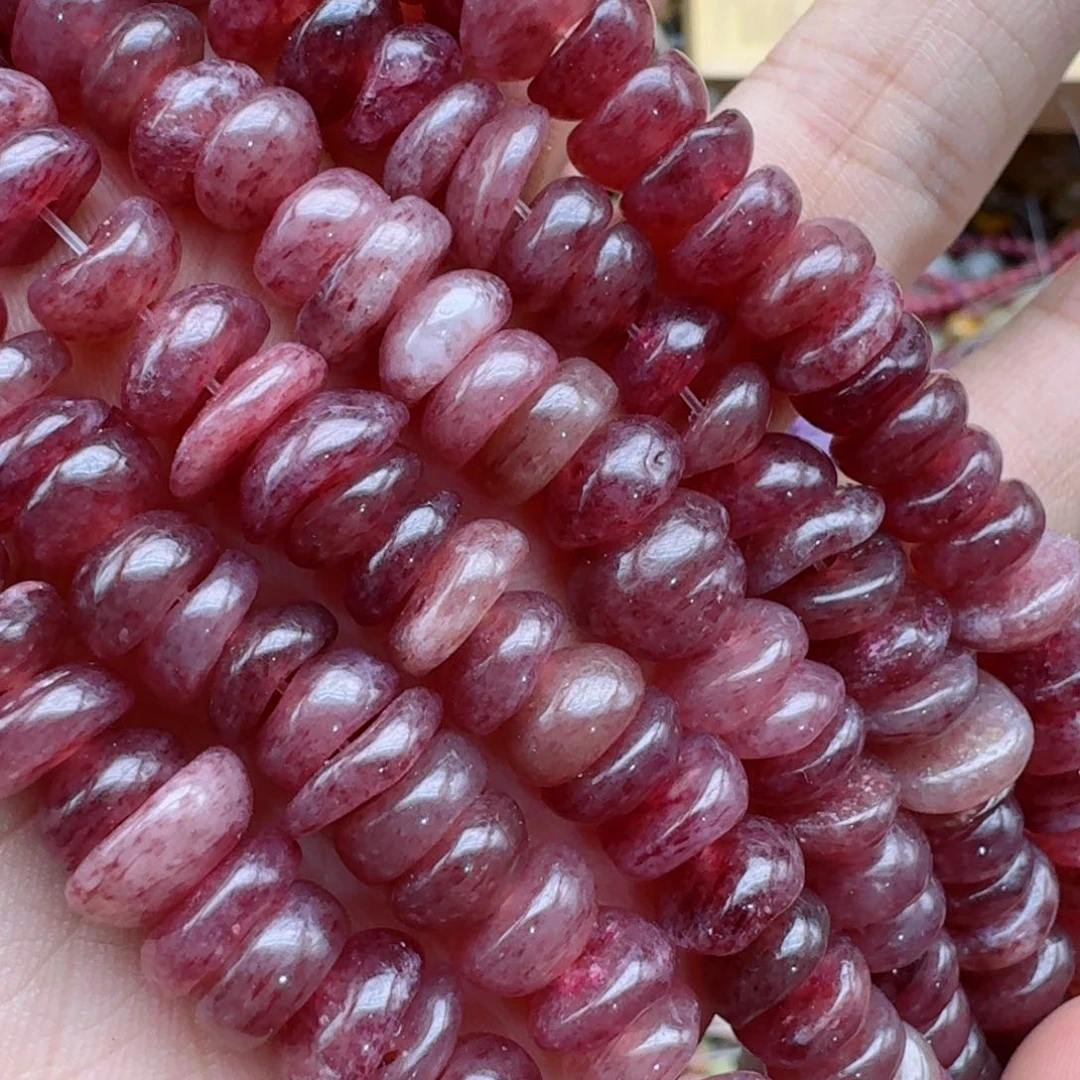 玛瑙/玉髓合金珠宝半成品10老矿草莓晶随型隔片一条