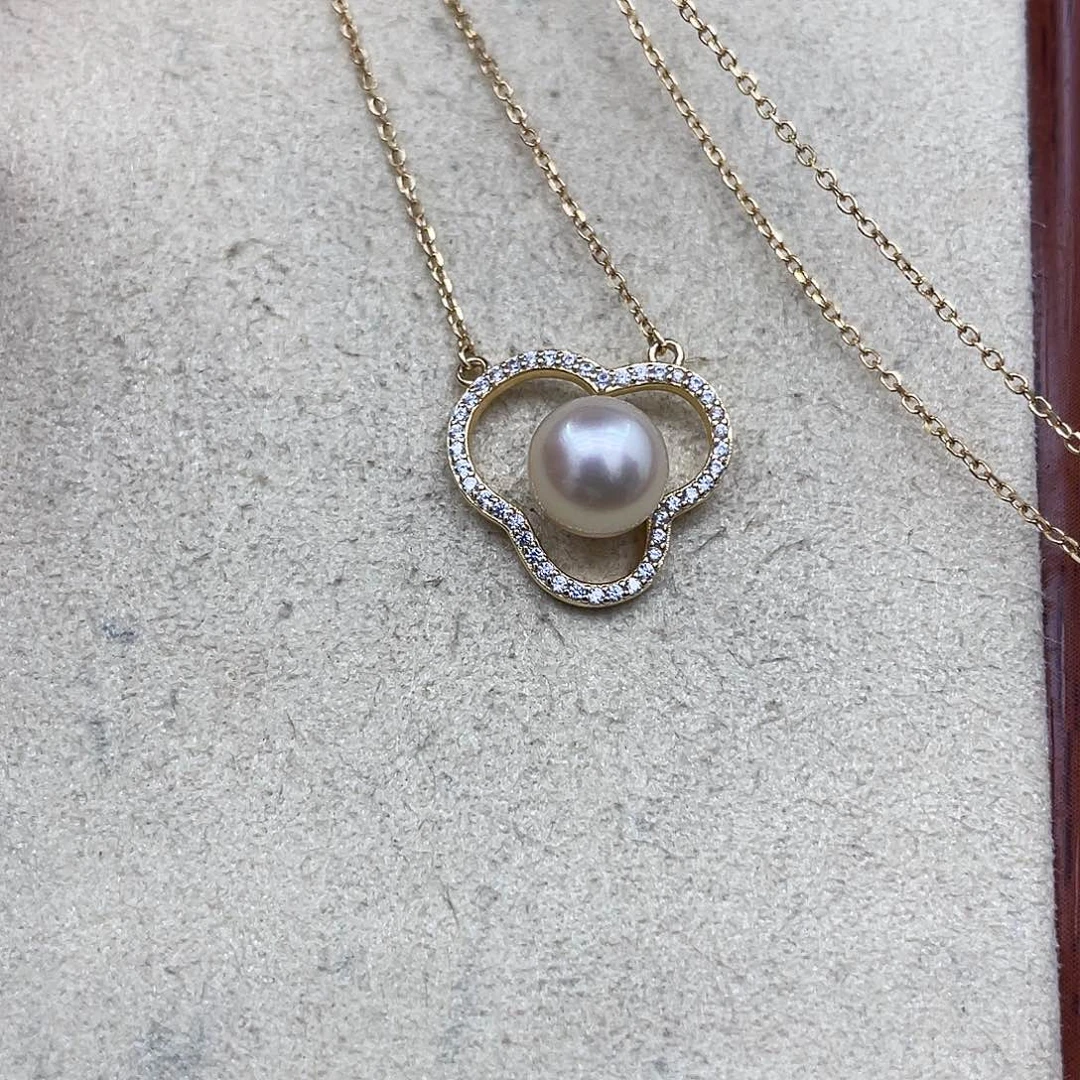 淡水珍珠银S925镶嵌颈饰