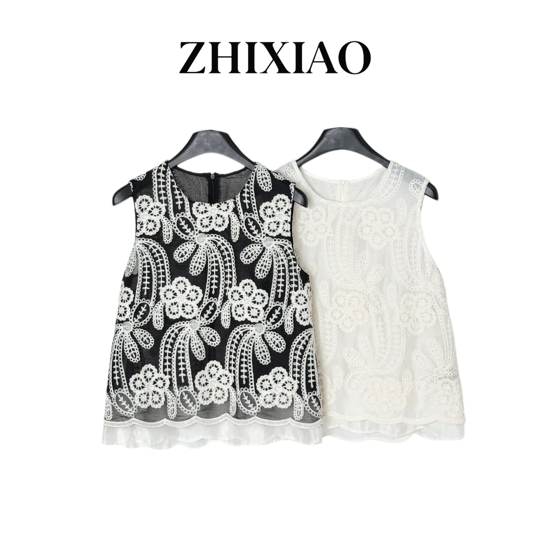 【ZHIXIAO】夏季新款：刺绣无袖背心18118