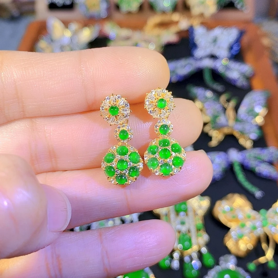 吊坠(不含链)银S925镶嵌翡翠