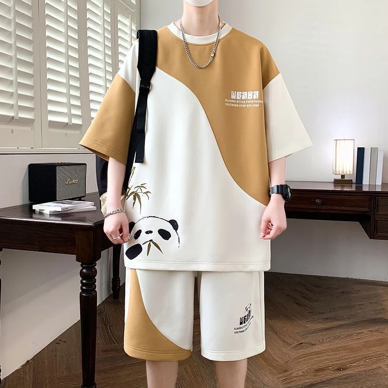 青少年短袖t恤男孩套装12-15岁初高中学生16潮流帅气半袖大童夏装