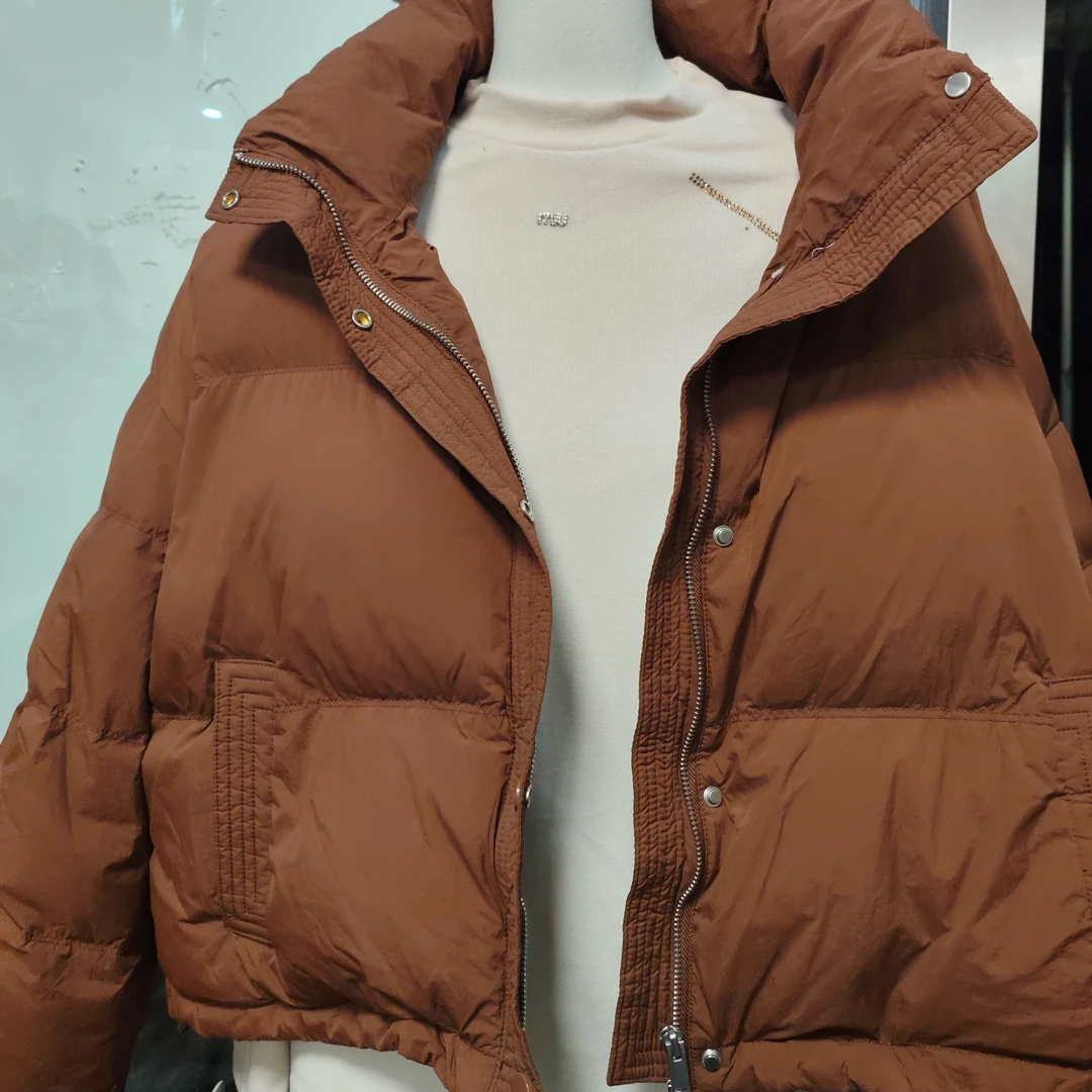 女立领时尚短款法式圆领宽松秋冬常规袖休闲