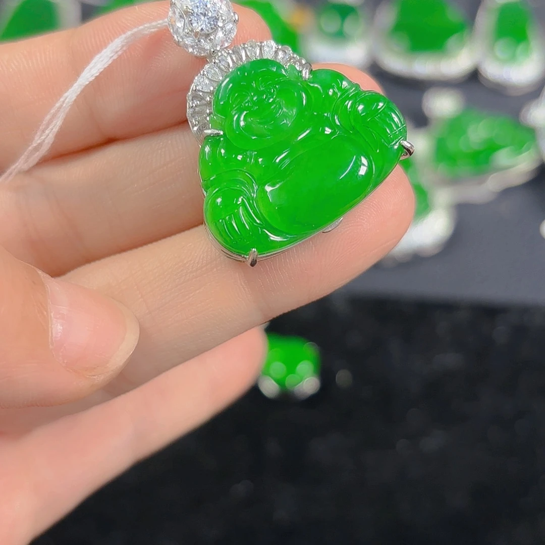 翡翠银S925镶嵌吊坠(不含链)