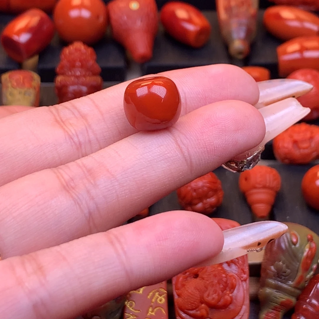 南红玛瑙未镶嵌川料瓦西全品原矿老型单珠12mm