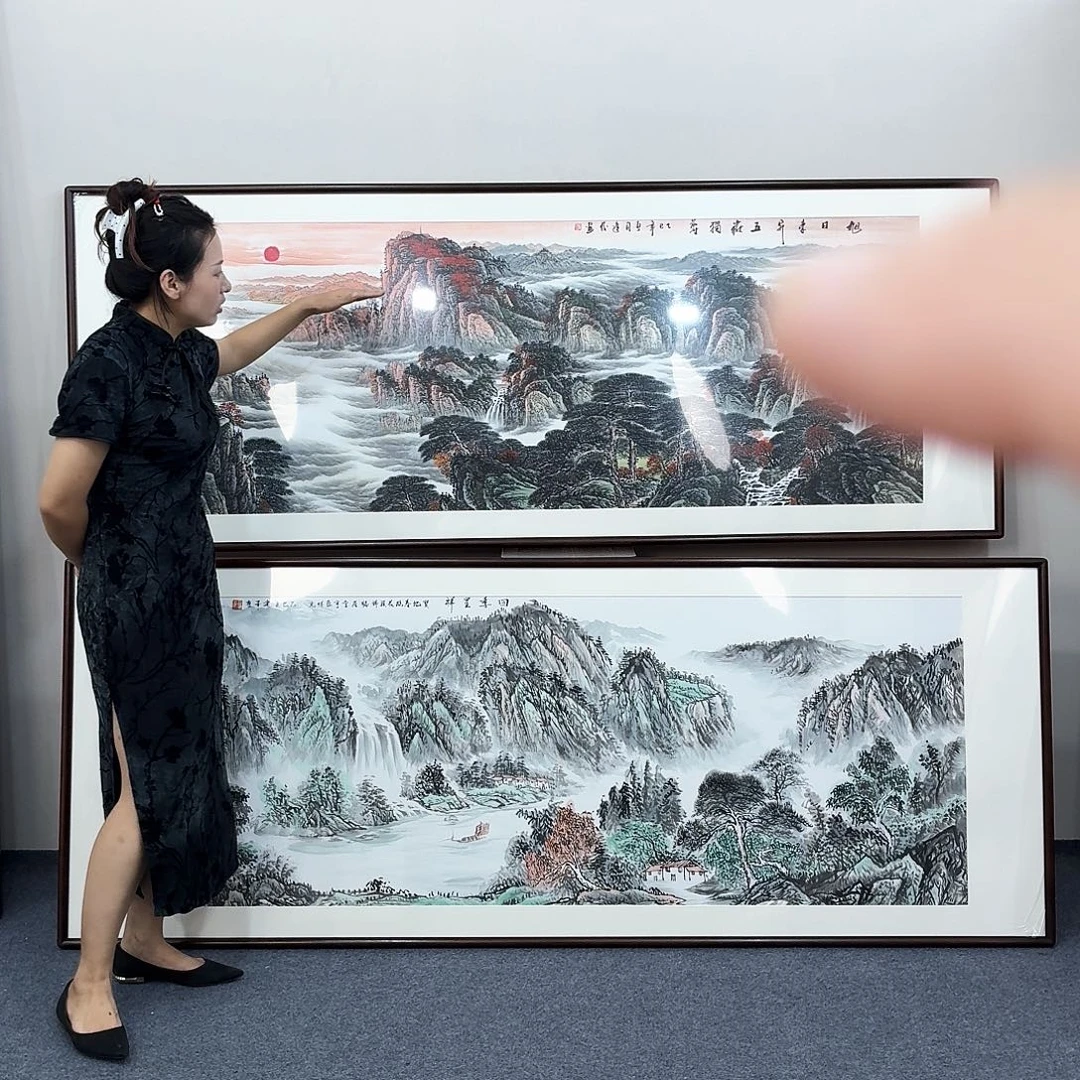 国画手绘作品210×80尺寸