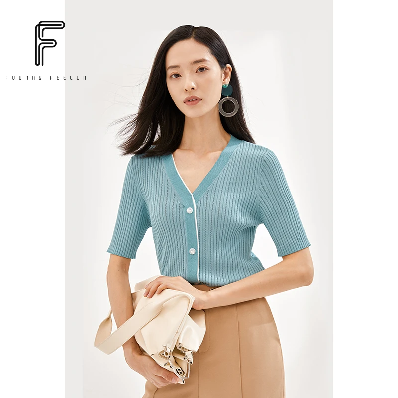 【达人专属】FF仿佛休闲百搭打底针织开衫女FZ00286