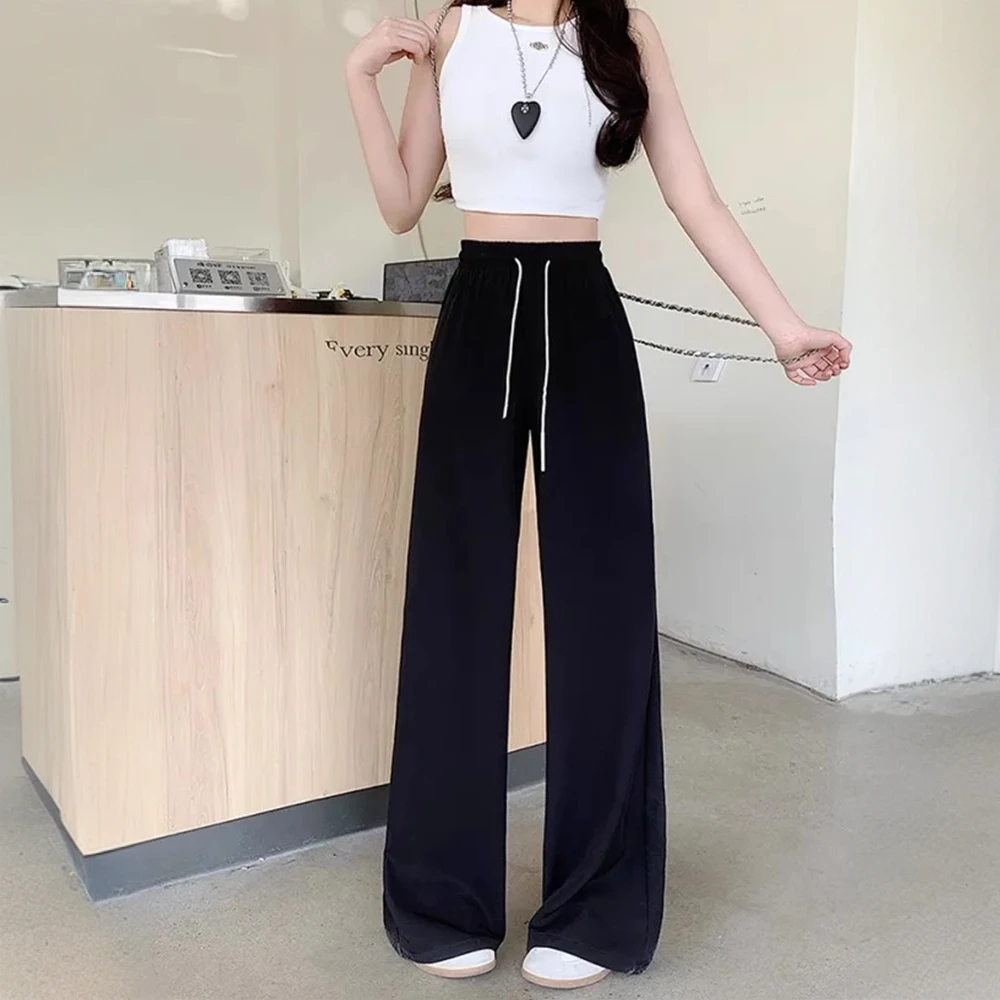 春季新款女士大码百搭潮流遮胯显瘦休闲INS风裤裤子阔腿裤女