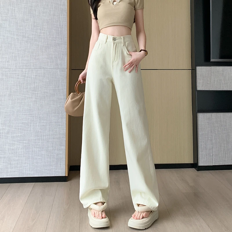 10050大码2024秋季高腰美式复古休闲阔腿裤设计感宽松百搭直筒裤m