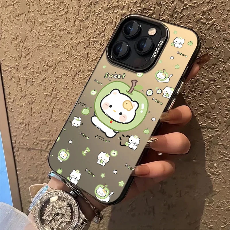 彩银苹果猫适用苹果16ProMax手机壳15Pro苹果iPhone17女14防摔13P