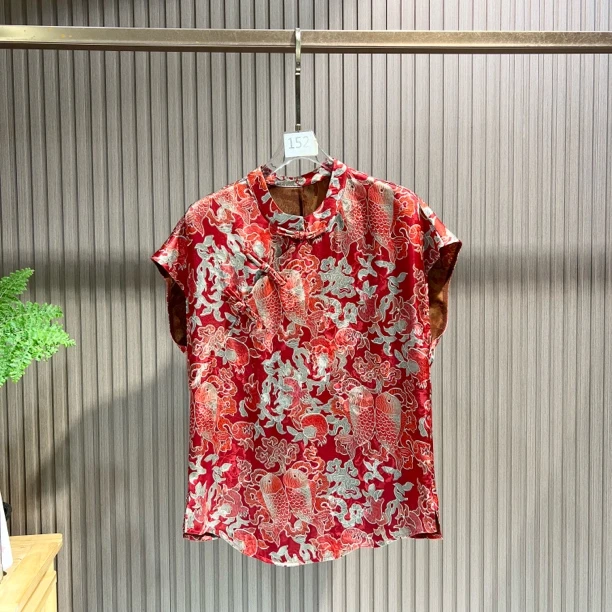 鱼跃龙门 新中式夏季新款时尚短袖洋气显白衬衫上衣