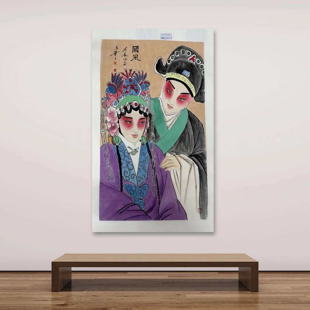 刘用华-手绘国画-2.7平尺-人物-客厅办公室挂画