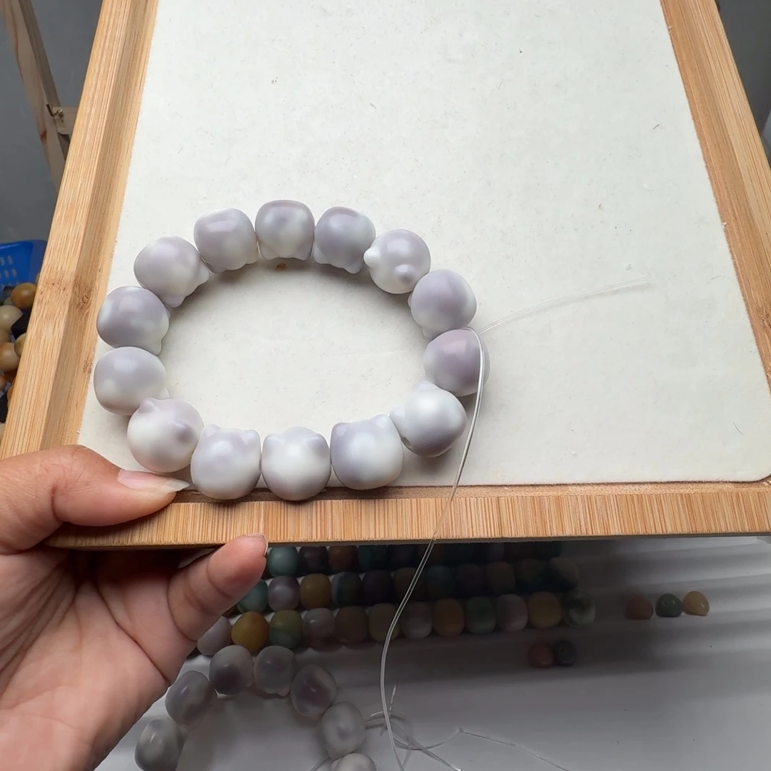 钱***李菩提根/象牙果手串卡18猫猫头