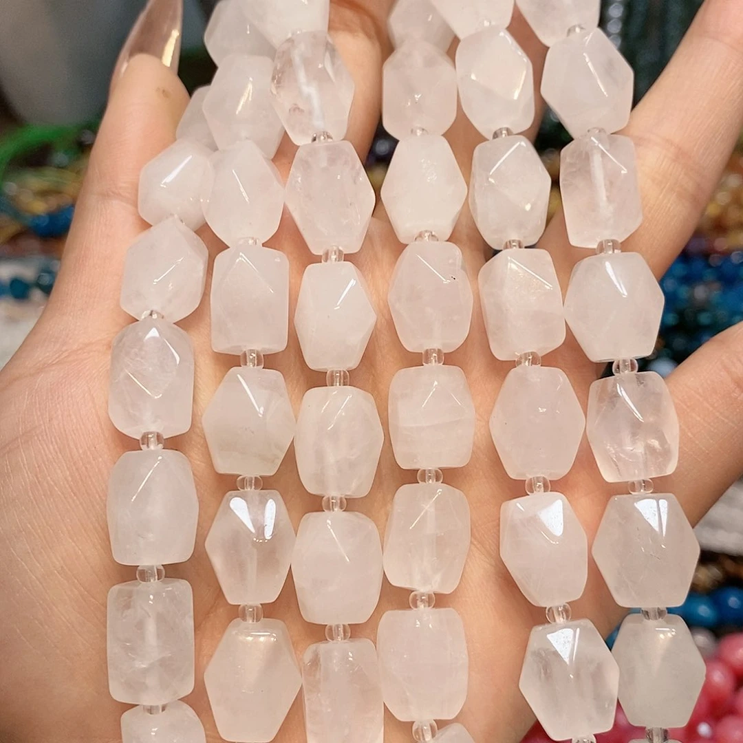 玛瑙/玉髓散珠天然白水晶长八棱一条