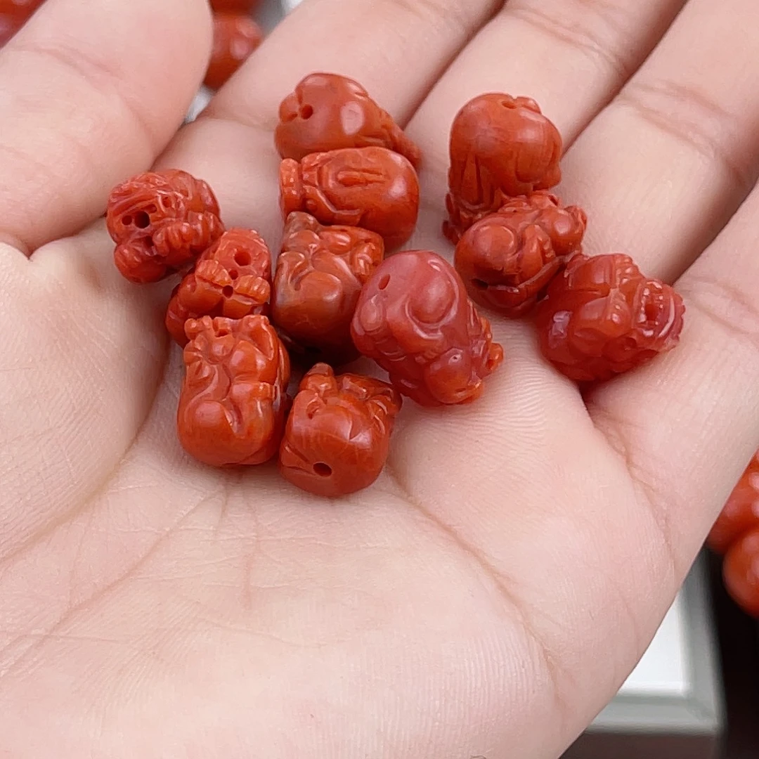 南红玛瑙未镶嵌瓦西柿子红满肉貔貅（多样式发其一）