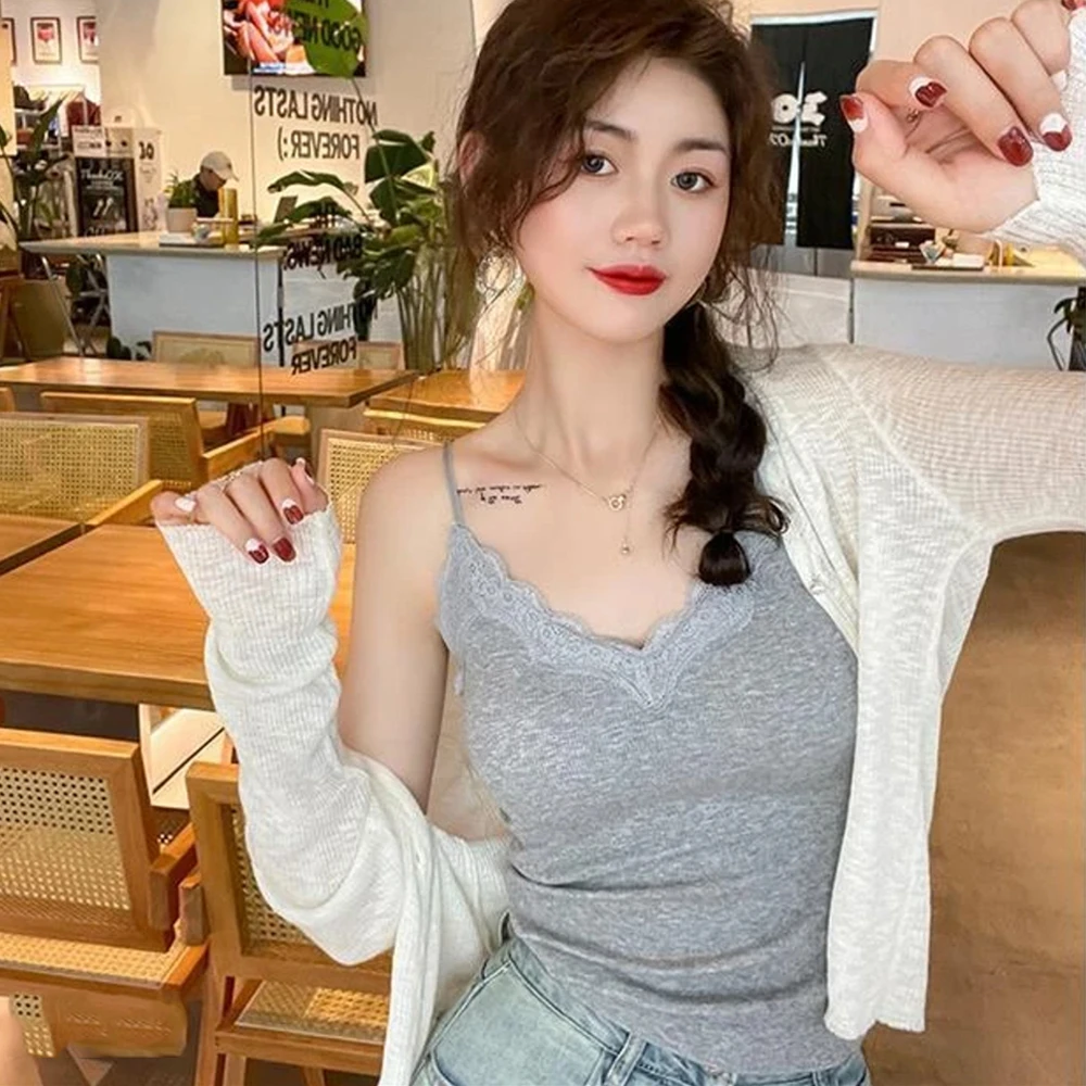 春夏季女士美背小花边小吊带背心内搭打底时尚百搭舒适外穿